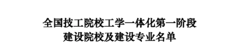 皇冠hg8868新版注册首页入选为全国技工院校工学一体化第一阶段建设院校